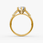 Load image into Gallery viewer, Oval Cut - Pave Band - Cluster Ring - 18 K Gold