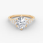 Load image into Gallery viewer, Oval Cut - Pave Band - Cluster Ring - 14 K Gold