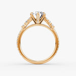 Load image into Gallery viewer, Oval Cut - Pave Band - Cluster Ring - 14 K Gold