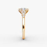 Load image into Gallery viewer, Cushion Cut - Plain Band - Cluster Ring - 18 K Gold