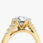 Load image into Gallery viewer, Round Cut - Plain Band - Cluster Ring - 18 K Gold