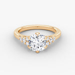 Load image into Gallery viewer, Cushion Cut - Plain Band - Cluster Ring - 18 K Gold