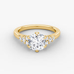 Load image into Gallery viewer, Cushion Cut - Plain Band - Cluster Ring - 18 K Gold