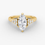 Load image into Gallery viewer, Marquise Cut - Plain Band - Cluster Ring - 18 K Gold