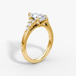 Load image into Gallery viewer, Marquise Cut - Plain Band - Cluster Ring - 18 K Gold