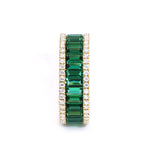 Load image into Gallery viewer, Emerald - Diamond Eternity Wedding Band