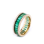 Load image into Gallery viewer, Emerald - Diamond Eternity Wedding Band