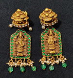 Load image into Gallery viewer, Temple Jewellery Lakshmi – Solid 925 Sterling Silver Earrings (36g)