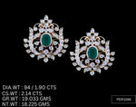 Load image into Gallery viewer, Regal Emerald Bloom Stud Earrings – 925 Silver with AAA Cubic Zirconia