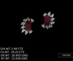 Load image into Gallery viewer, Ruby Earrings – 925 Silver with AAA Cubic Zirconia