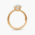 Load image into Gallery viewer, Oval Cut - Pave Band - Classic Engagement Ring- 14 K Gold