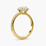 Load image into Gallery viewer, Round Cut - Pave Band - Classic Engagement Ring- 14 K Gold