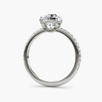 Load image into Gallery viewer, Round Cut - Pave Band - Classic Engagement Ring- 14 K Gold