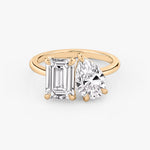 Load image into Gallery viewer, 3.5 Carat Toi et Moi Engagement Ring - Emerald & Pear
