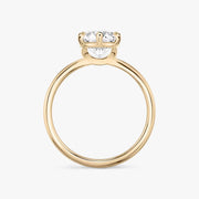 Round Cut - Plain Band - 6 Prong Classic Ring - 18 K Gold