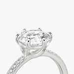 Load image into Gallery viewer, Round Cut - Pave Band - 6 Prong Classic Ring - 14 K Gold
