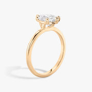 Pear Cut - Plain Band - 6 Prong Classic Ring - 14 K Gold