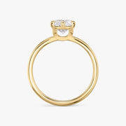 Pear Cut - Plain Band - 6 Prong Classic Ring - 14 K Gold