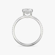 Pear Cut - Pave Band - 6 Prong Classic Ring - 14 K Gold