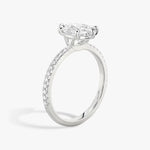 Load image into Gallery viewer, Pear Cut - Pave Band - 6 Prong Classic Ring - 14 K Gold
