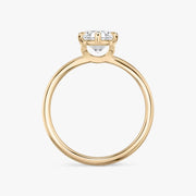 Oval Cut - Plain Band - 6 Prong Classic Ring - 14 K Gold