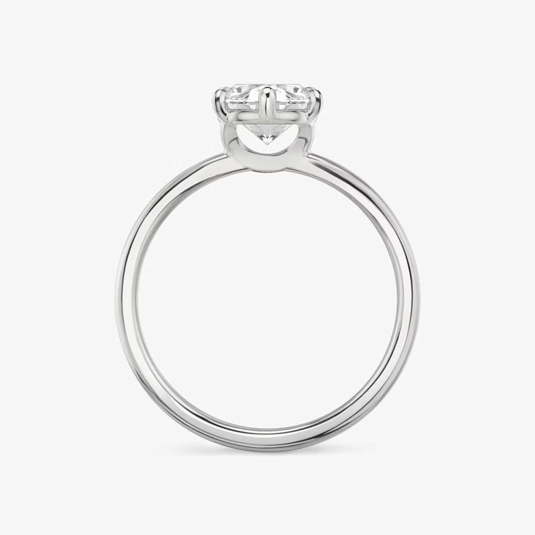 Oval Cut - Plain Band - 6 Prong Classic Ring - 14 K Gold
