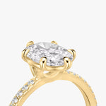 Load image into Gallery viewer, Oval Cut - Pave Band - 6 Prong Classic Ring - 14 K Gold
