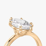 Load image into Gallery viewer, Marquise Cut - Plain Band - 6 Prong Classic Ring - 14 K Gold
