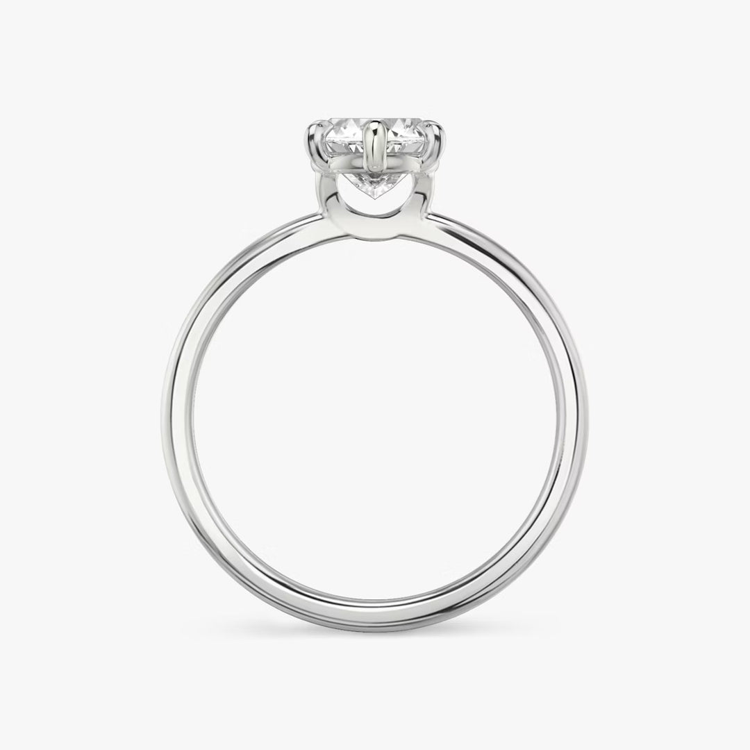 Marquise Cut - Plain Band - 6 Prong Classic Ring - 18 K Gold
