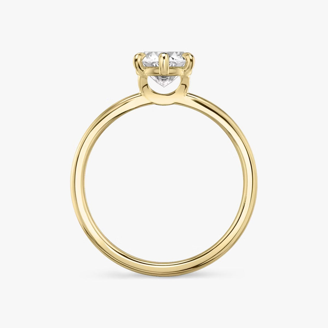 Marquise Cut - Plain Band - 6 Prong Classic Ring - 18 K Gold