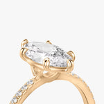 Load image into Gallery viewer, Marquise Cut - Pave Band - 6 Prong Classic Ring - 18 K Gold
