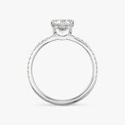Marquise Cut - Pave Band - 6 Prong Classic Ring - 18 K Gold