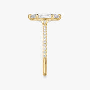 Marquise Cut - Pave Band - 6 Prong Classic Ring - 18 K Gold