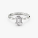 Load image into Gallery viewer, Emerald Cut - Plain Band - 6 Prong Classic Ring - 14 K Gold
