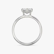 Emerald Cut - Plain Band - 6 Prong Classic Ring - 18 K Gold