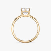 Cushion Cut - Plain Band - 6 Prong Classic Ring - 14 K Gold