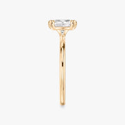 Cushion Cut - Plain Band - 6 Prong Classic Ring - 14 K Gold