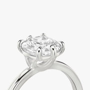 Cushion Cut - Plain Band - 6 Prong Classic Ring - 18 K Gold