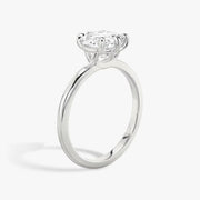 Cushion Cut - Plain Band - 6 Prong Classic Ring - 18 K Gold