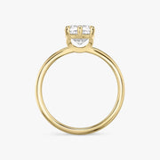 Cushion Cut - Plain Band - 6 Prong Classic Ring - 18 K Gold