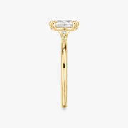Cushion Cut - Plain Band - 6 Prong Classic Ring - 18 K Gold