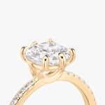 Load image into Gallery viewer, Cushion Cut - Pave Band - 6 Prong Classic Ring - 18 K Gold
