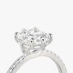 Load image into Gallery viewer, Cushion Cut - Pave Band - 6 Prong Classic Ring - 18 K Gold
