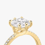 Load image into Gallery viewer, Cushion Cut - Pave Band - 6 Prong Classic Ring - 18 K Gold

