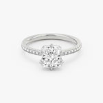 Load image into Gallery viewer, Lab Diamond Radiant Cut - Pave Band - 6 Prong Classic Ring