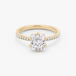 Load image into Gallery viewer, Lab Diamond Radiant Cut - Pave Band - 6 Prong Classic Ring