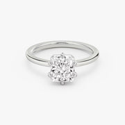 Radiant Cut - Plain Band - 6 Prong Classic Ring - 14 K Gold