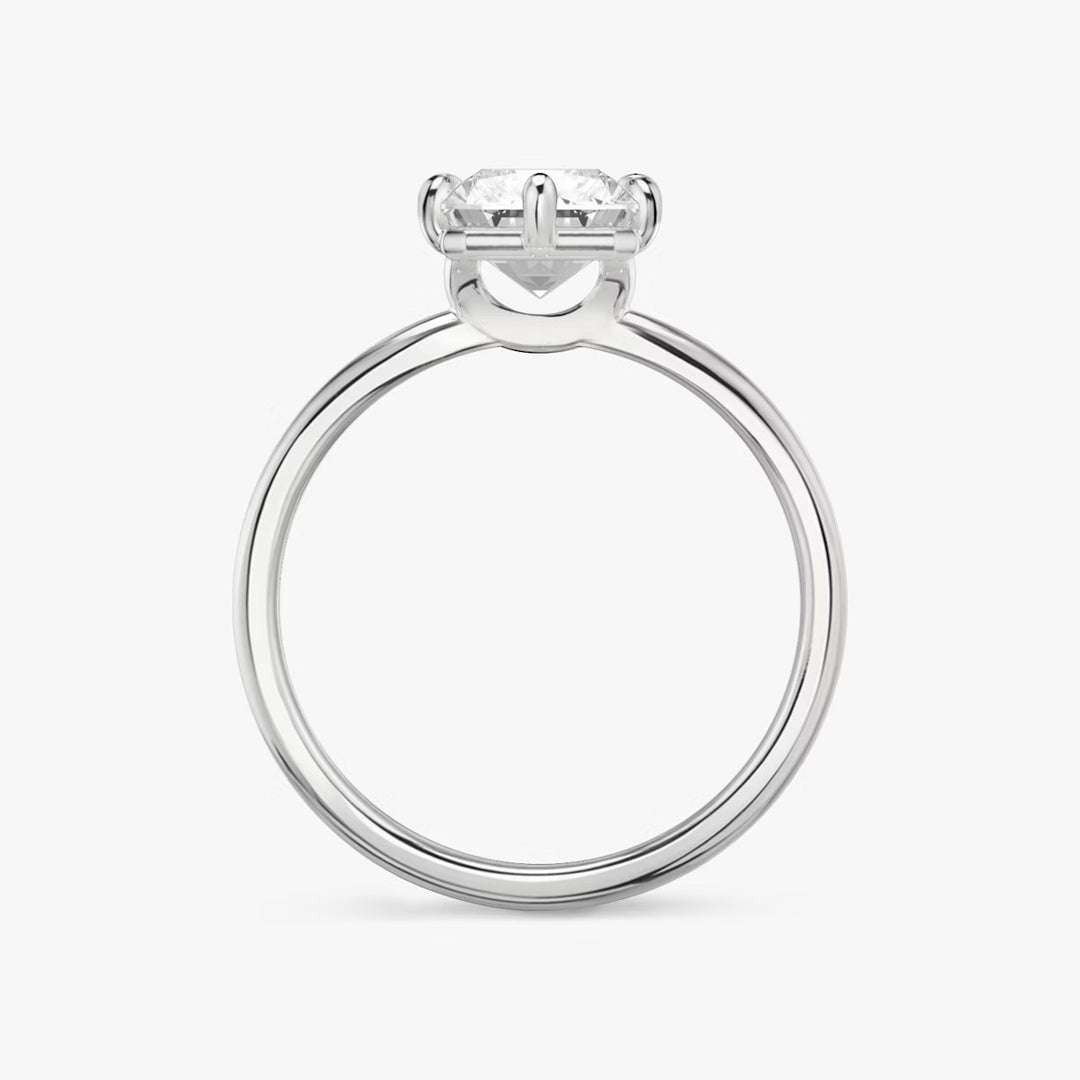 Radiant Cut - Pave Band - 6 Prong Classic Ring - 14 K Gold