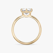 Radiant Cut - Plain Band - 6 Prong Classic Ring - 18 K Gold
