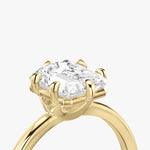 Load image into Gallery viewer, Radiant Cut - Pave Band - 6 Prong Classic Ring - 18 K Gold
